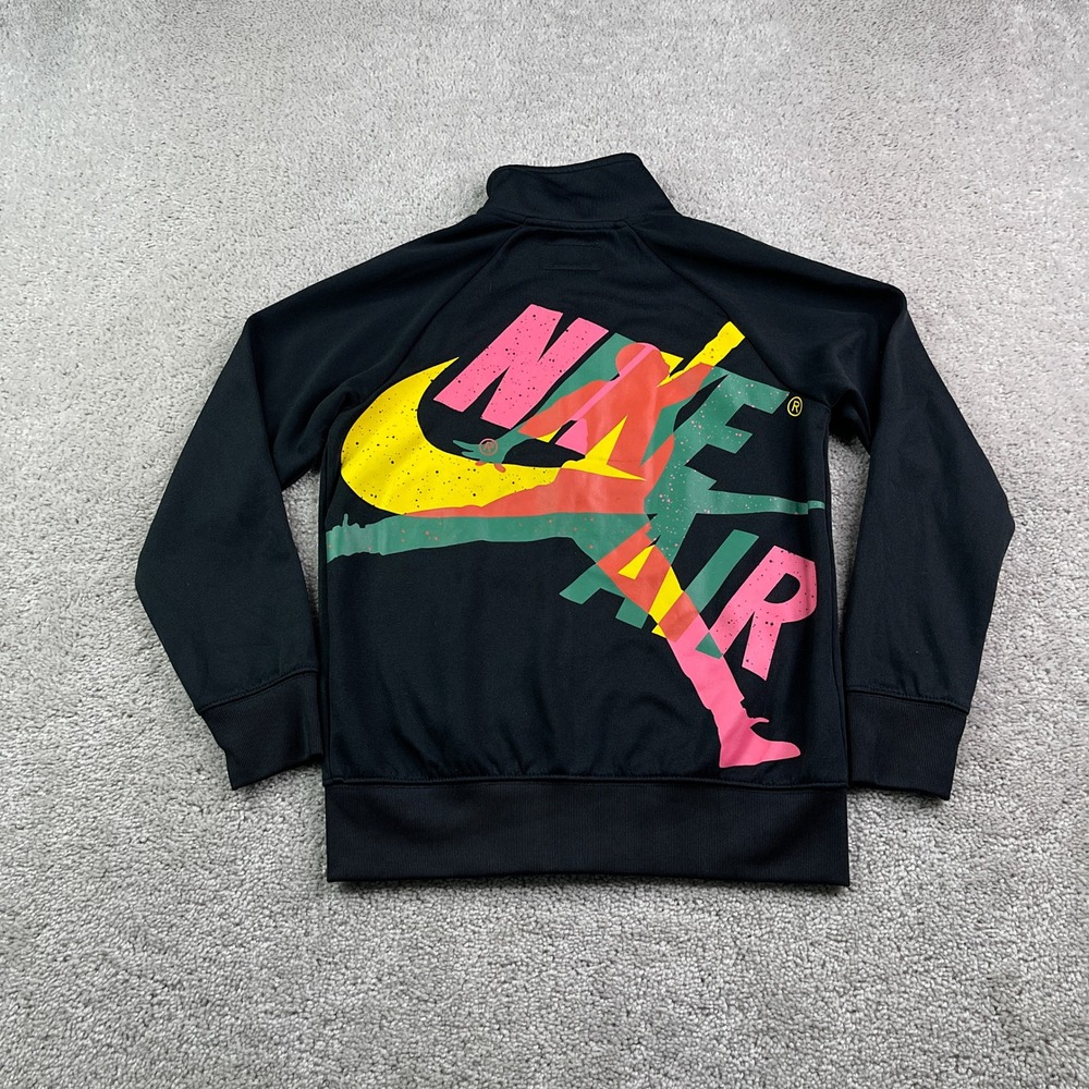 Jordan Jacket Boys Small Black Nike Air Jumpman Graphic Full Zip Track Kids